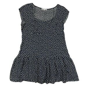 Reformation Navy and White Mini Dress